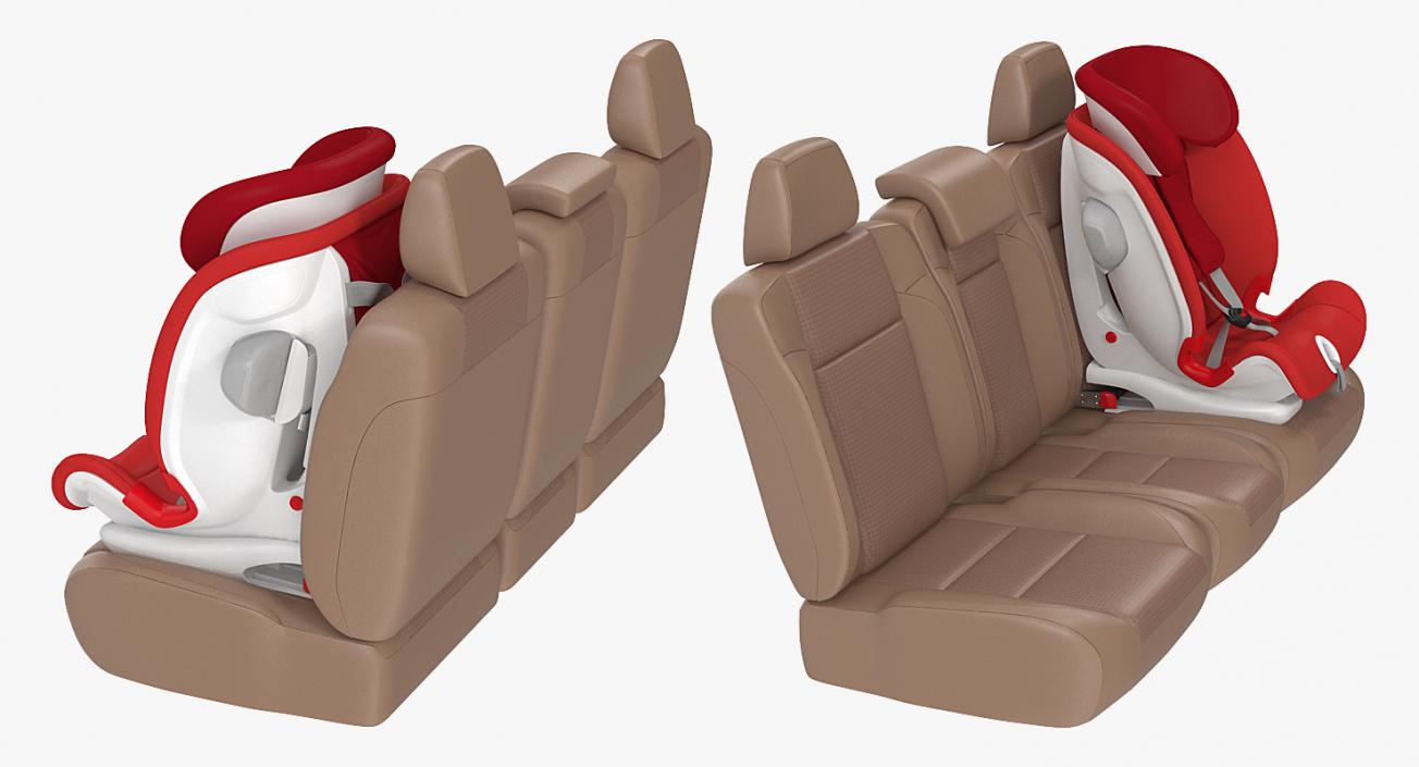 Child Safety Seat on Car Seat 3D model