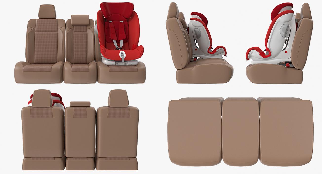 Child Safety Seat on Car Seat 3D model