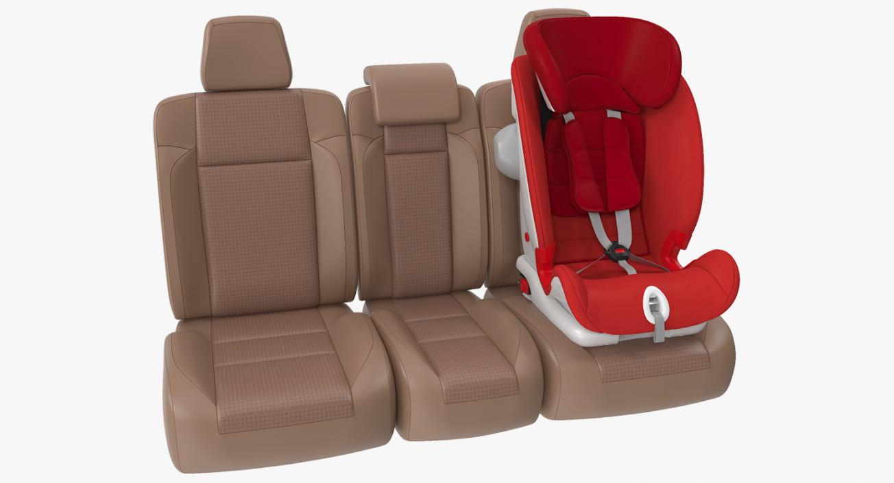 Child Safety Seat on Car Seat 3D model