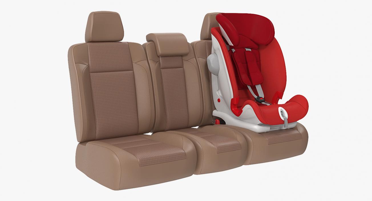 Child Safety Seat on Car Seat 3D model