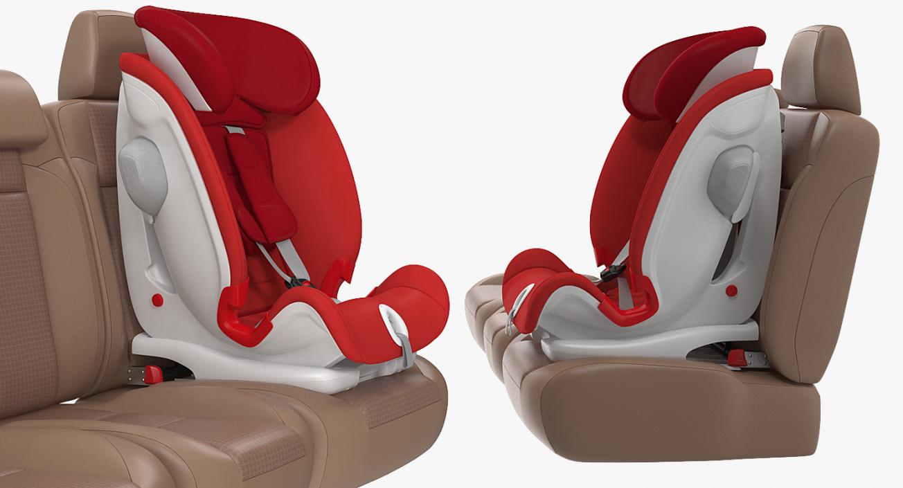 Child Safety Seat on Car Seat 3D model