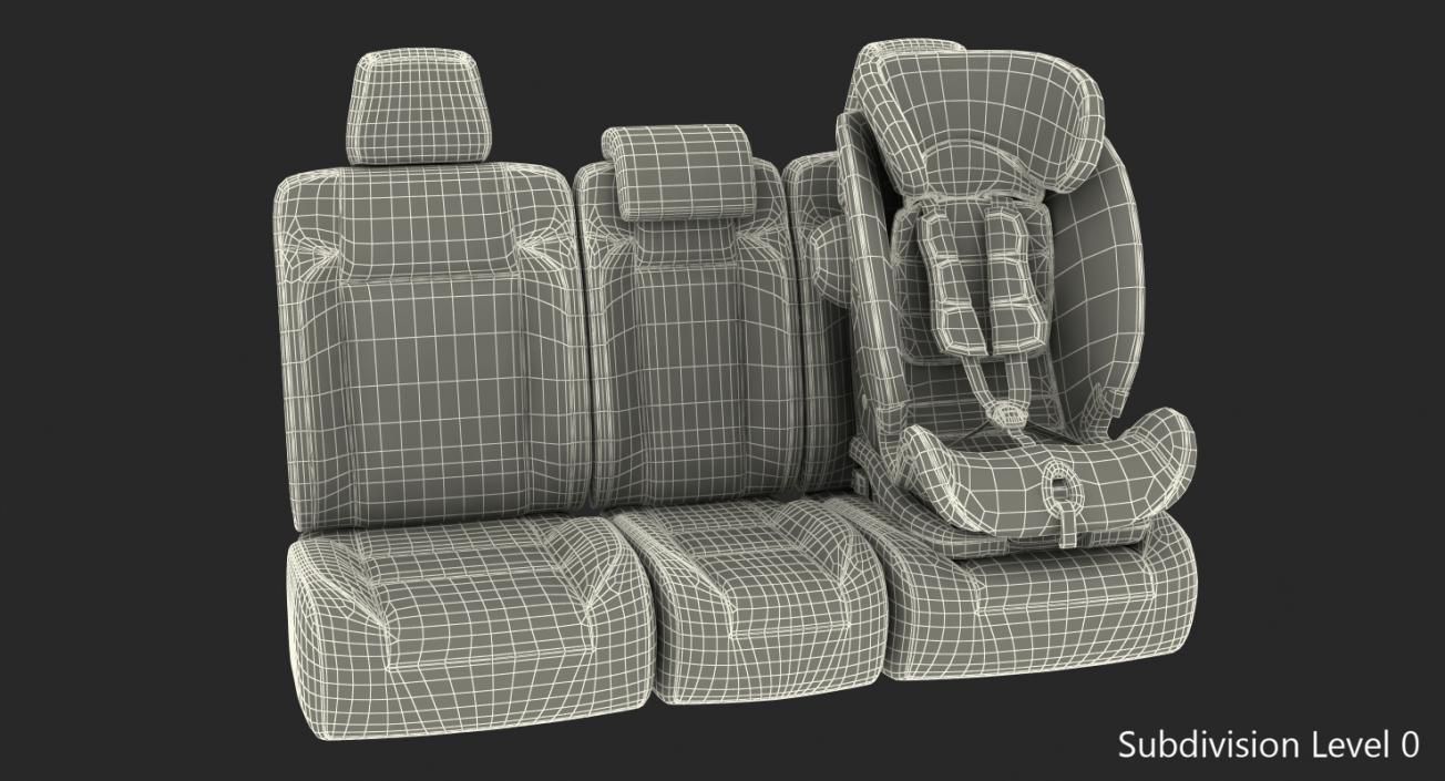 Child Safety Seat on Car Seat 3D model