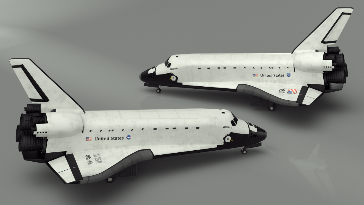 Realistic Space Shuttle Atlantis Rigged 3D model