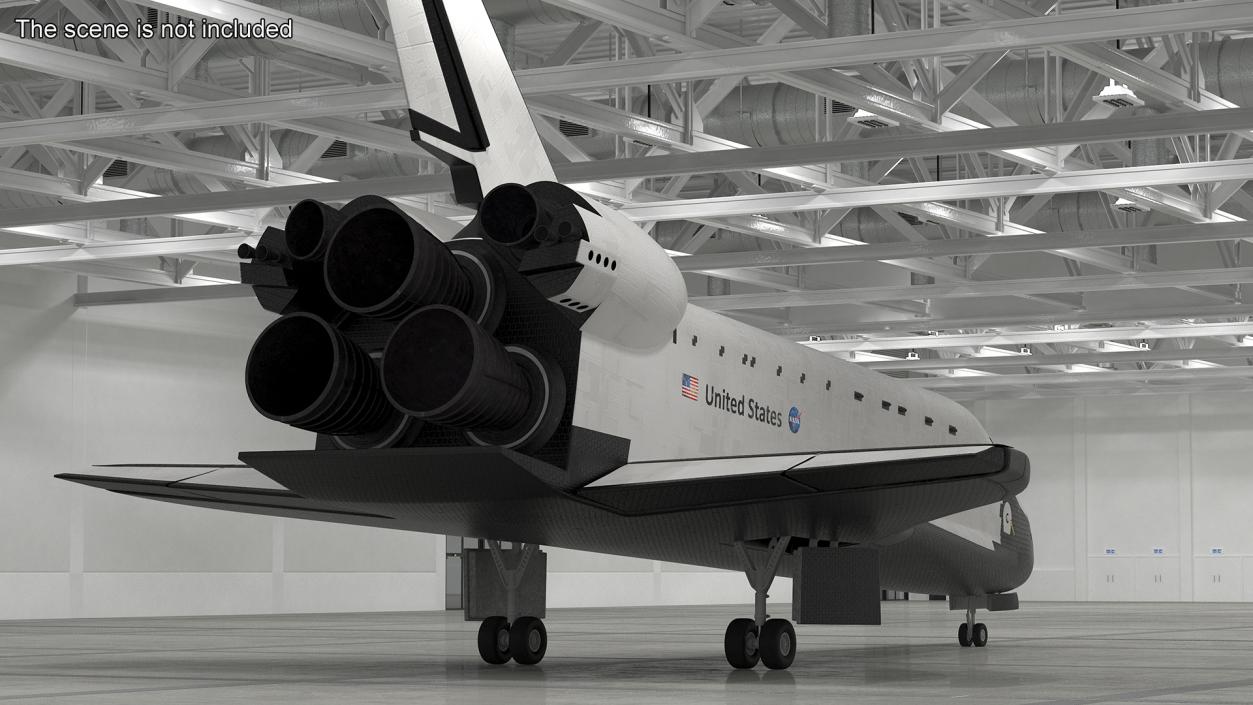 Realistic Space Shuttle Atlantis Rigged 3D model