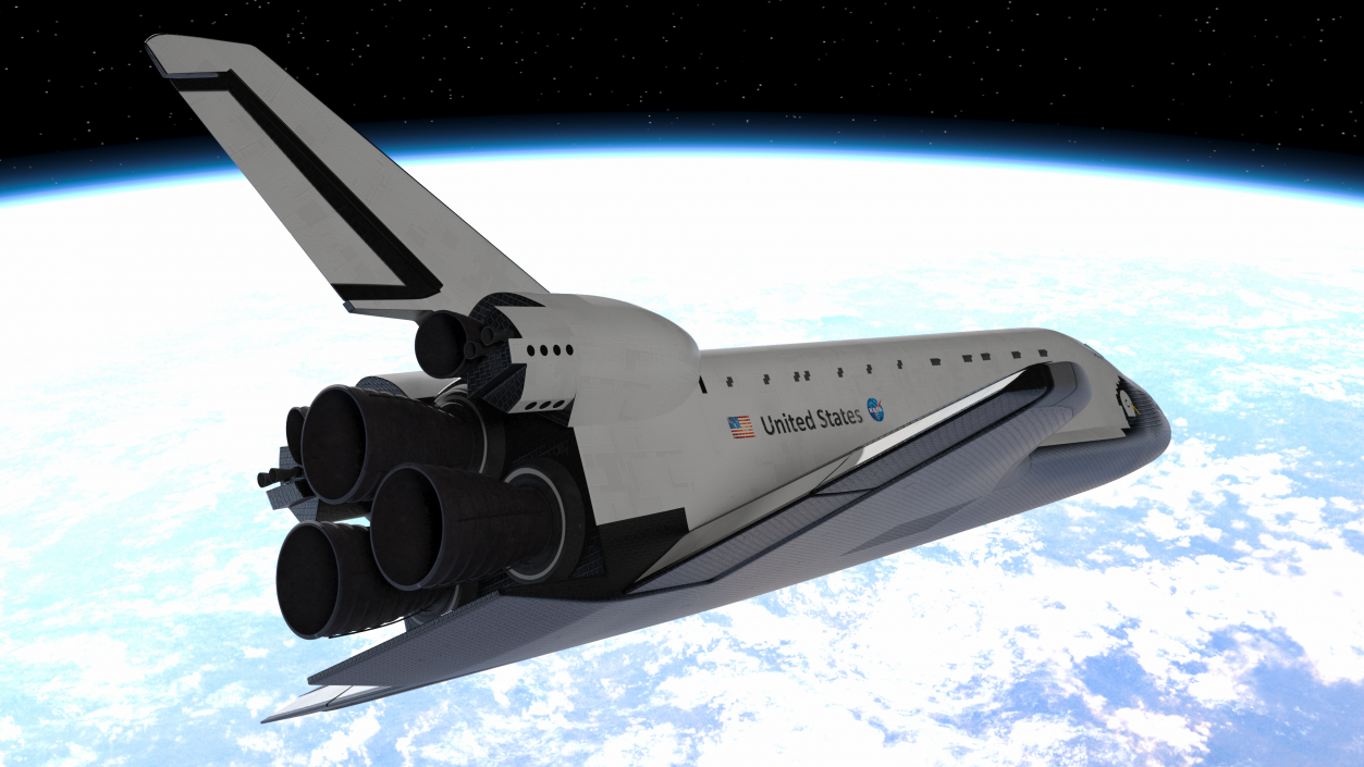 Realistic Space Shuttle Atlantis Rigged 3D model