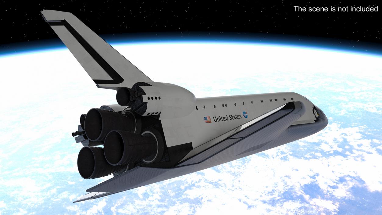 Realistic Space Shuttle Atlantis Rigged 3D model