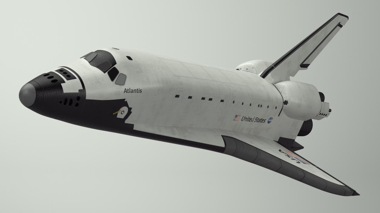 Realistic Space Shuttle Atlantis Rigged 3D model