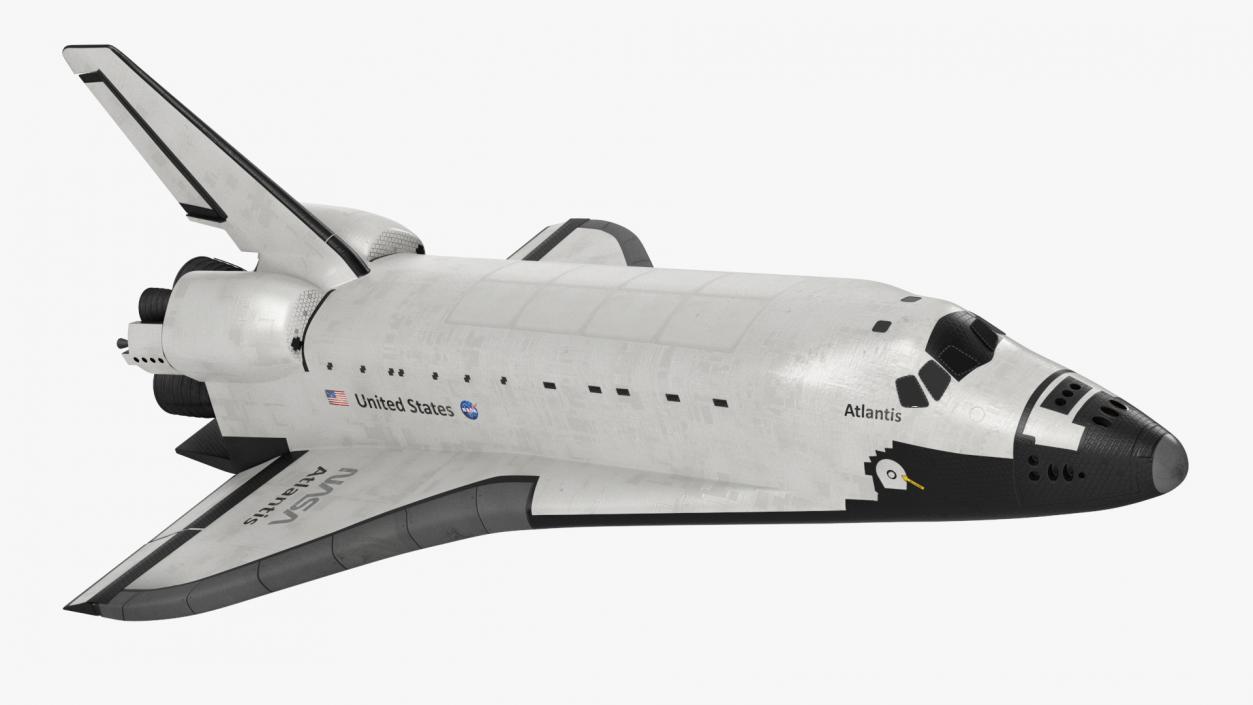 Realistic Space Shuttle Atlantis Rigged 3D model