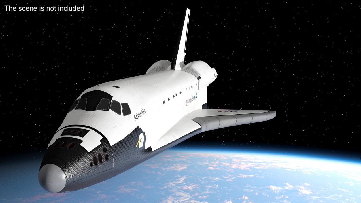 Realistic Space Shuttle Atlantis Rigged 3D model