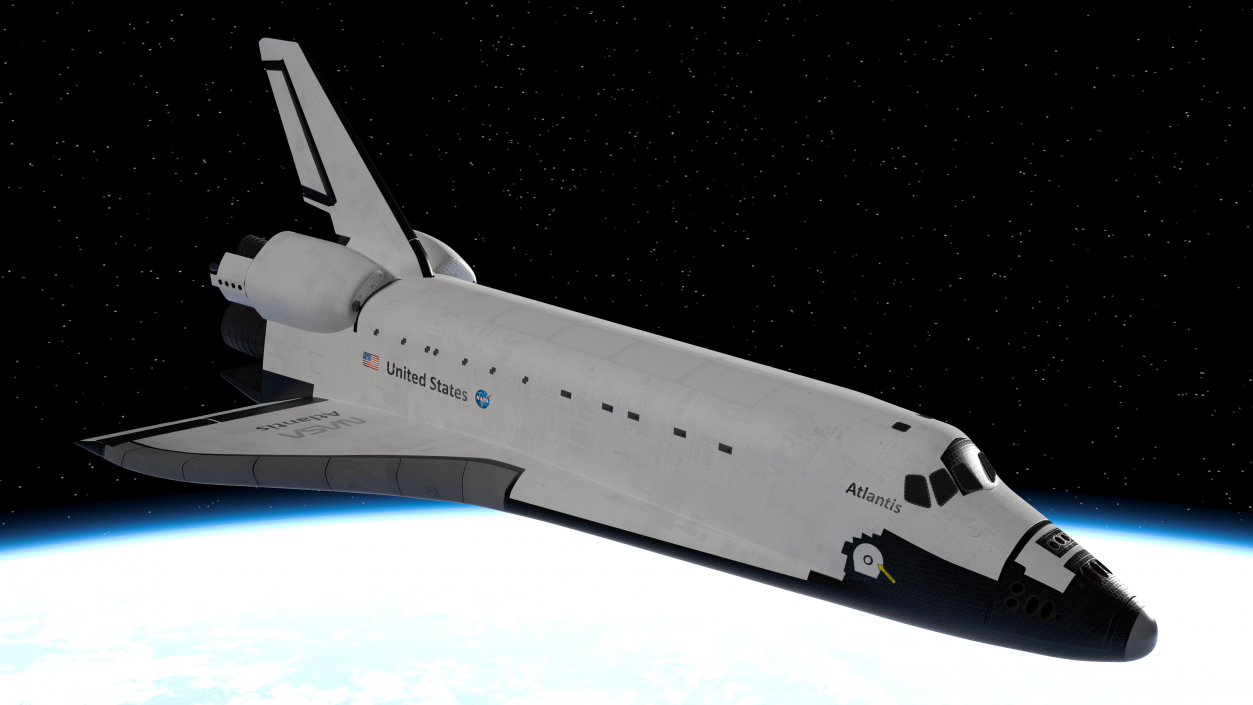 Realistic Space Shuttle Atlantis Rigged 3D model