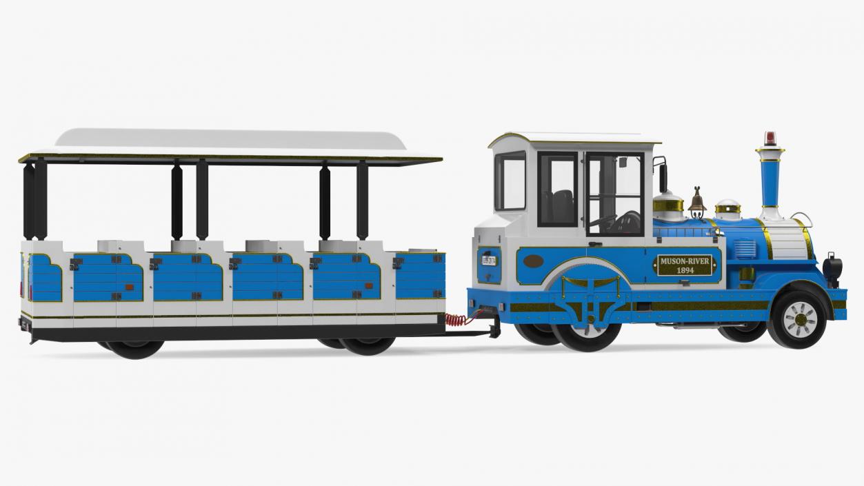 3D Tourist Train Dotto Muson River Rigged model