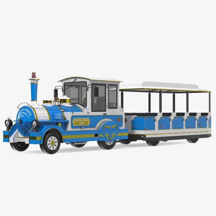 3D Tourist Train Dotto Muson River Rigged model