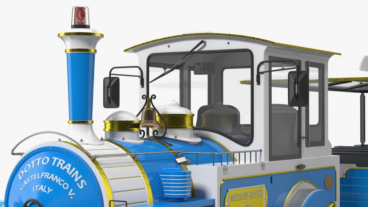 3D Tourist Train Dotto Muson River Rigged model