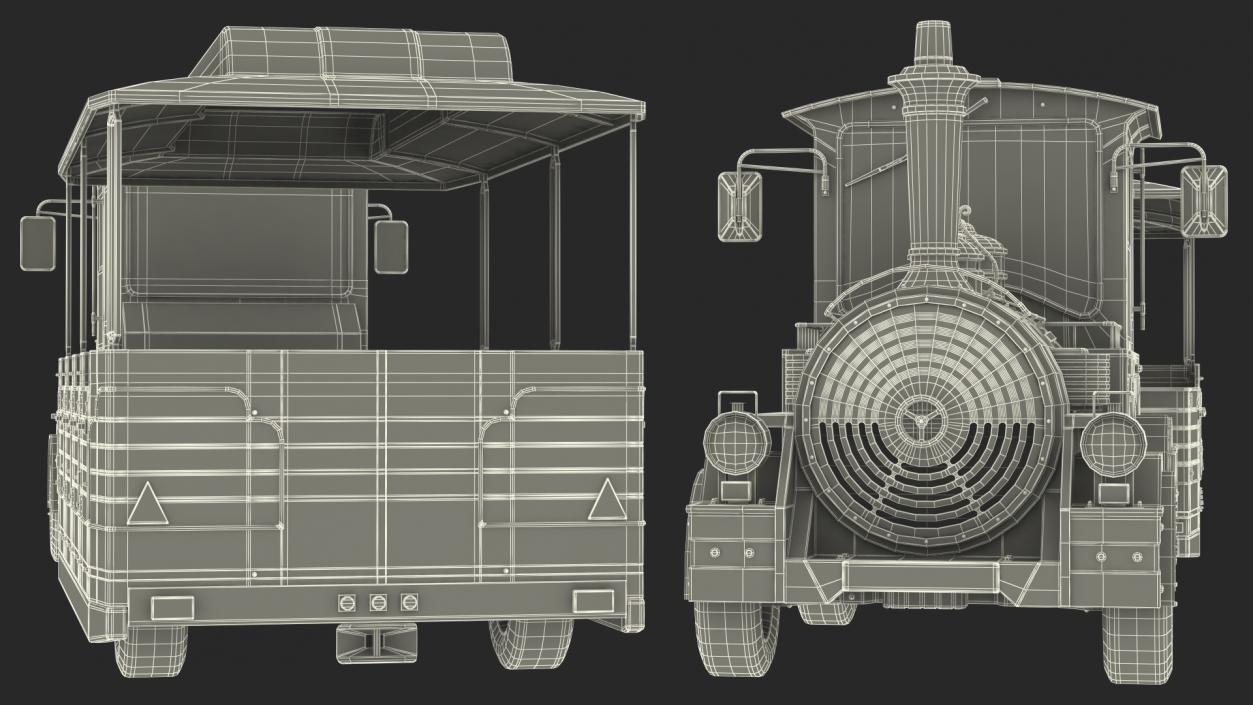 3D Tourist Train Dotto Muson River Rigged model