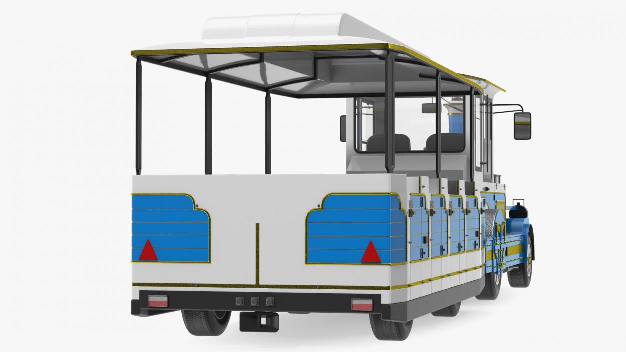 3D Tourist Train Dotto Muson River Rigged model