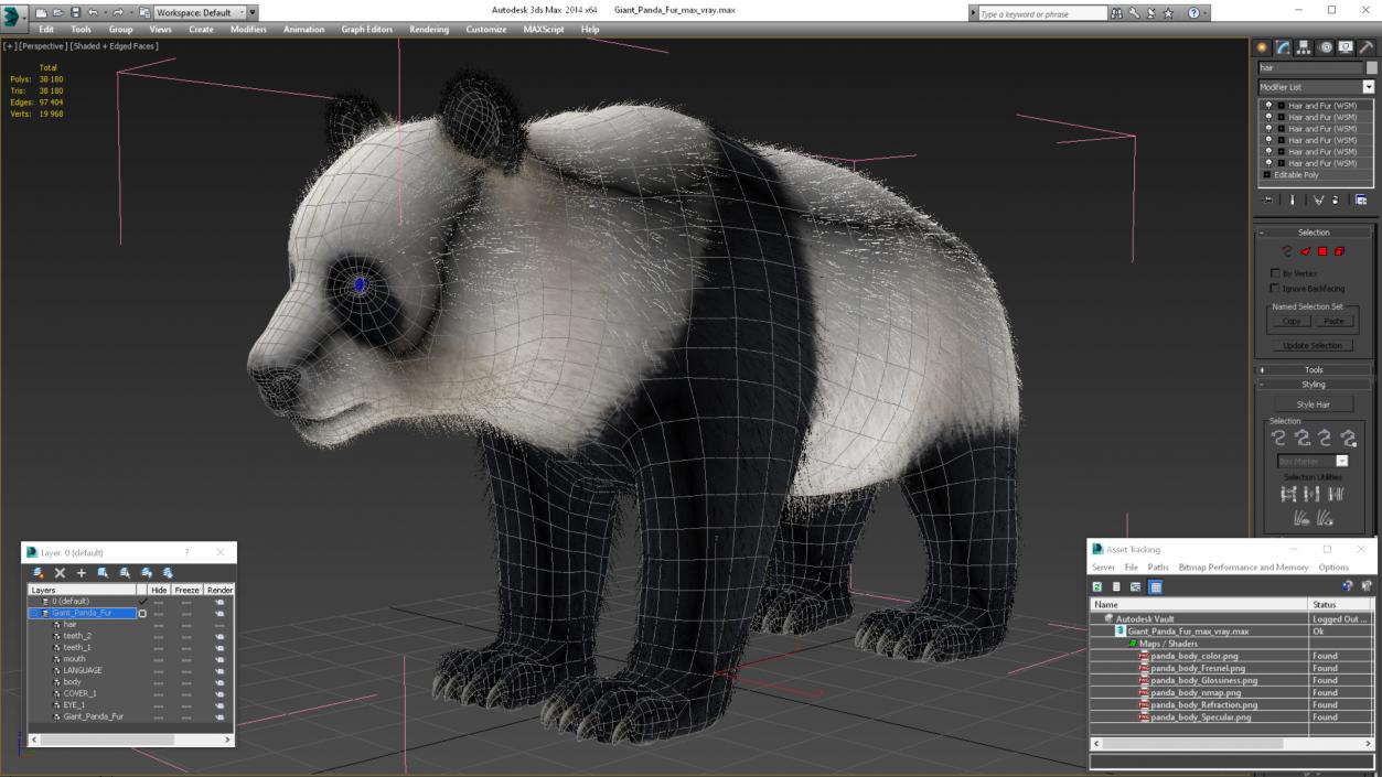 3D model Giant Panda Fur