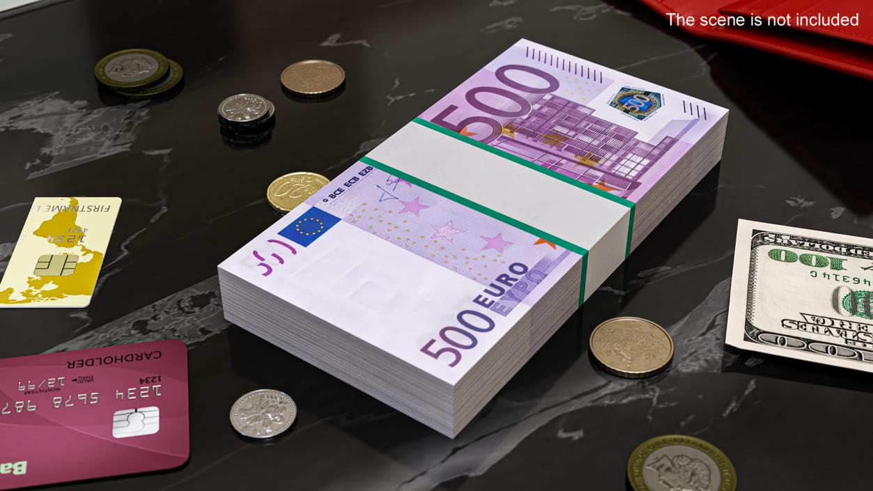 3D model EU Currency 500 Euro Banknotes Pack