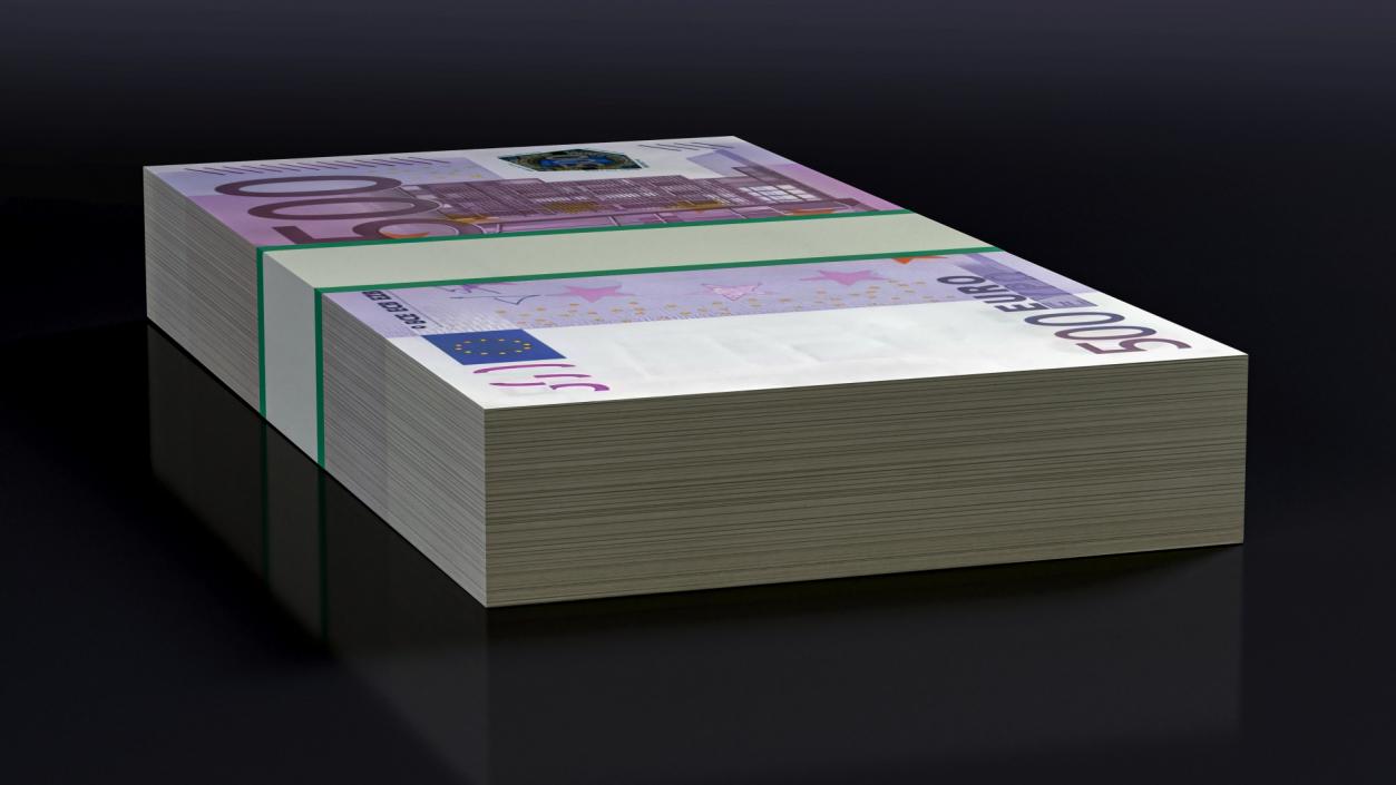 3D model EU Currency 500 Euro Banknotes Pack