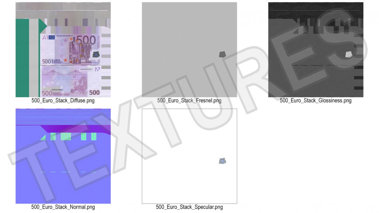 3D model EU Currency 500 Euro Banknotes Pack