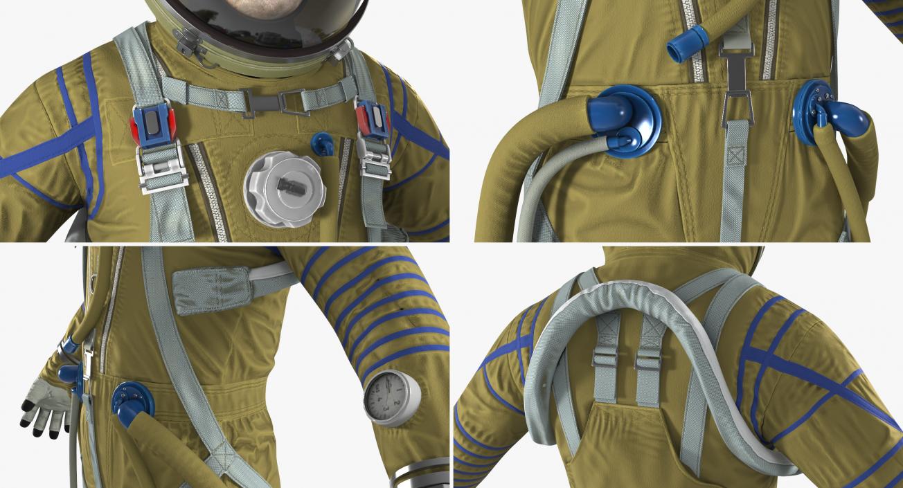 Astronaut Wearing Space Suit Strizh Rigged 3D