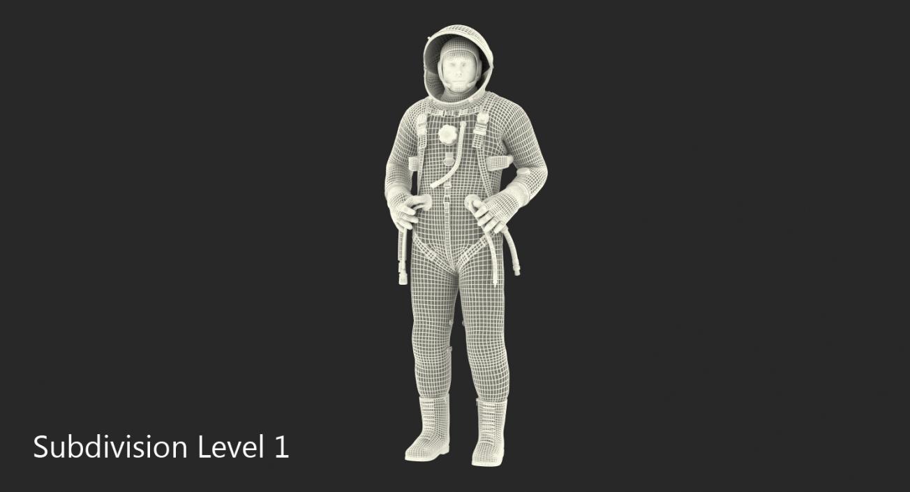 Astronaut Wearing Space Suit Strizh Rigged 3D