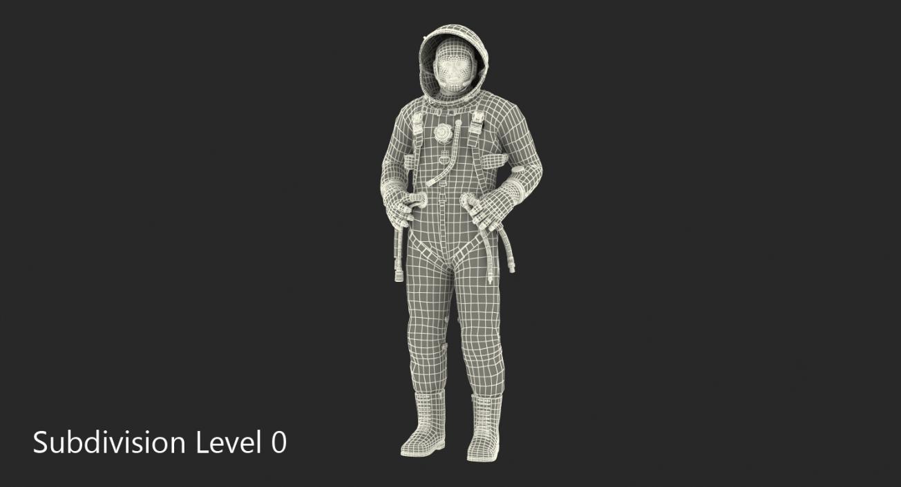 Astronaut Wearing Space Suit Strizh Rigged 3D