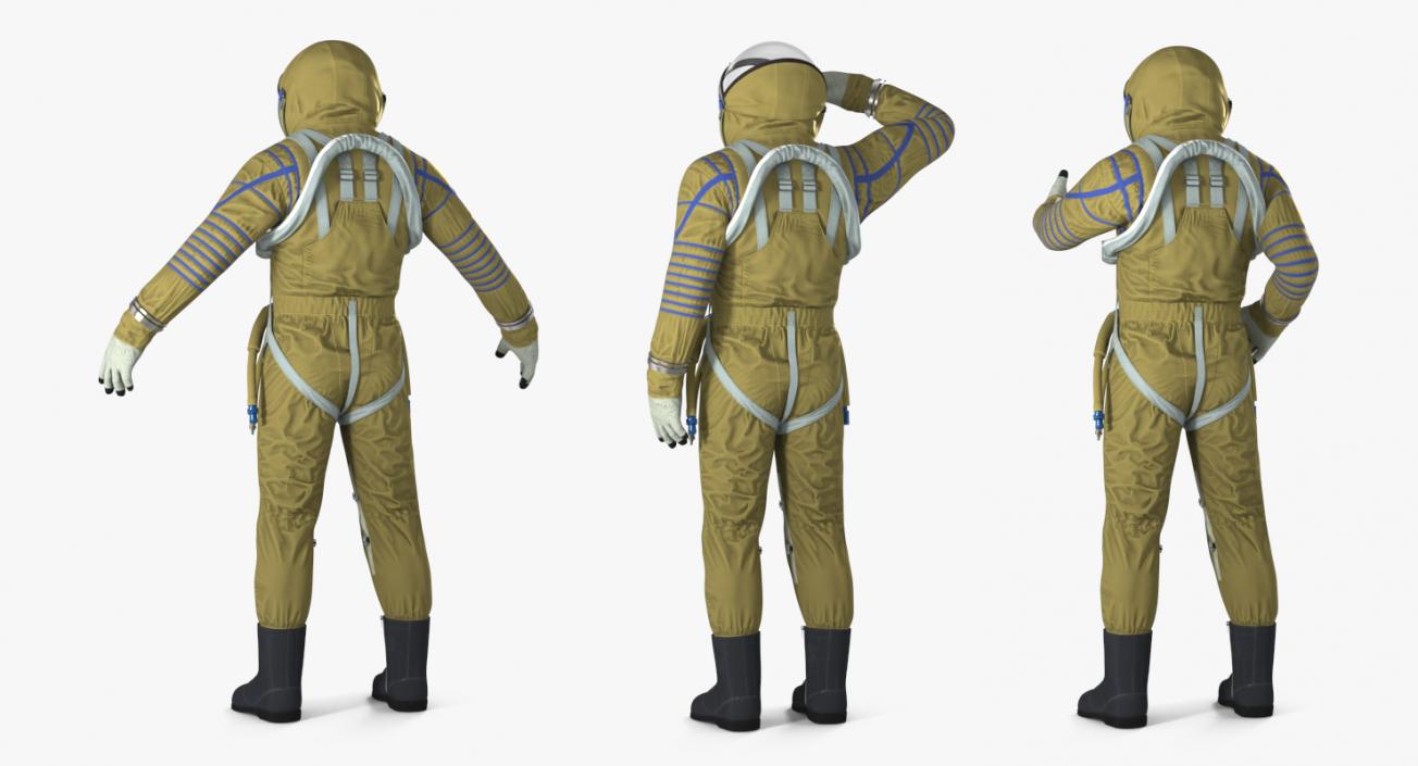 Astronaut Wearing Space Suit Strizh Rigged 3D