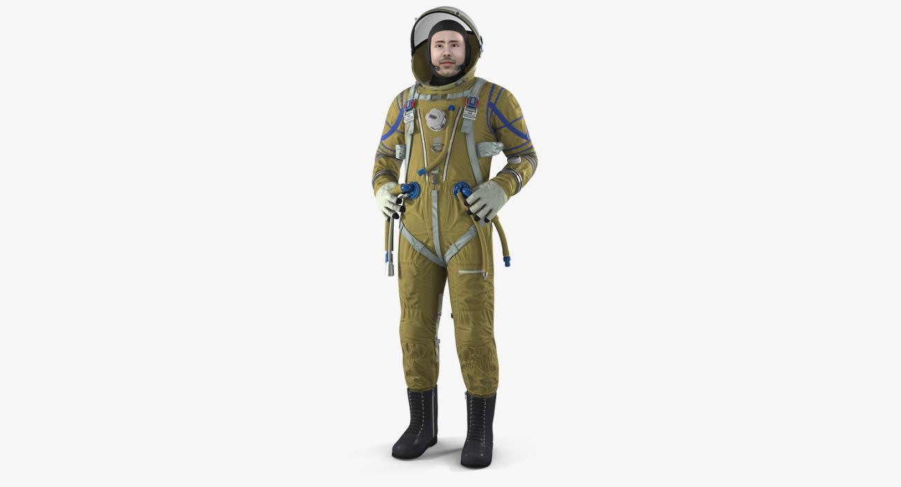 Astronaut Wearing Space Suit Strizh Rigged 3D