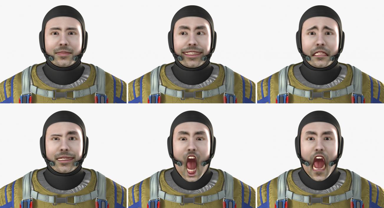 Astronaut Wearing Space Suit Strizh Rigged 3D