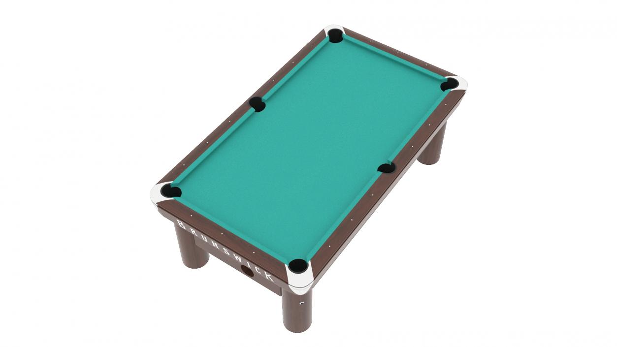 Pool Table Brunswick Green Empty 3D