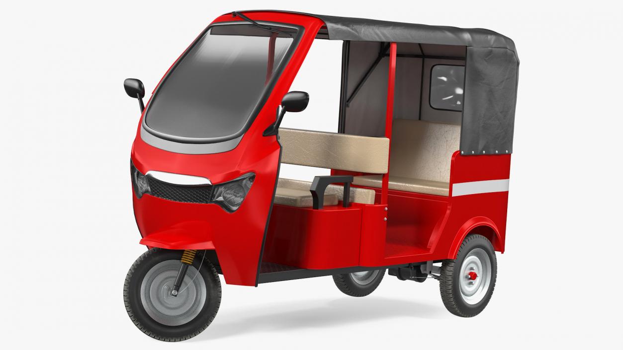 3D Electric Passenger Tricycle Rickshaw Rigged model