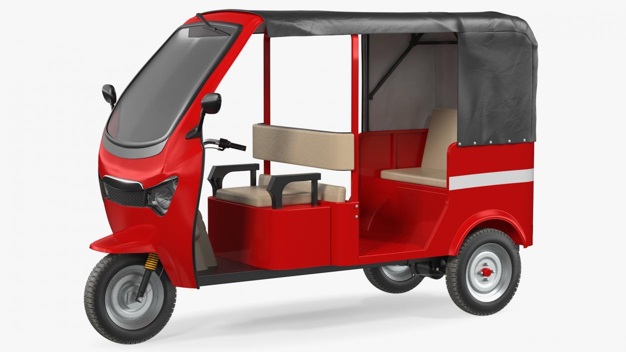 3D Electric Passenger Tricycle Rickshaw Rigged model