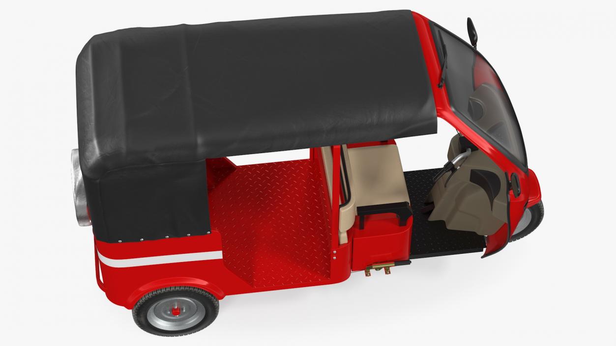 3D Electric Passenger Tricycle Rickshaw Rigged model