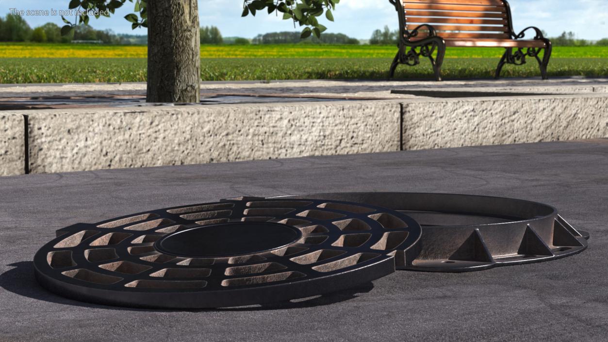 Old Metal Drain Lid 3D model