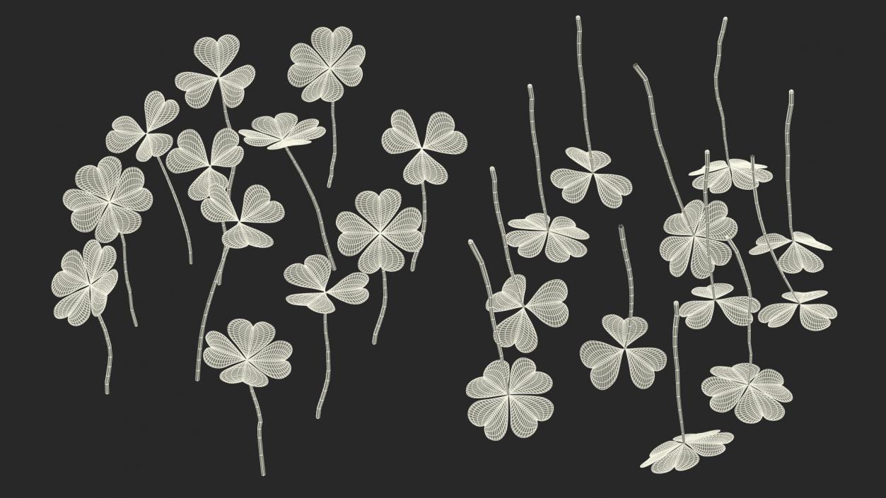 3D Green Clover Field model