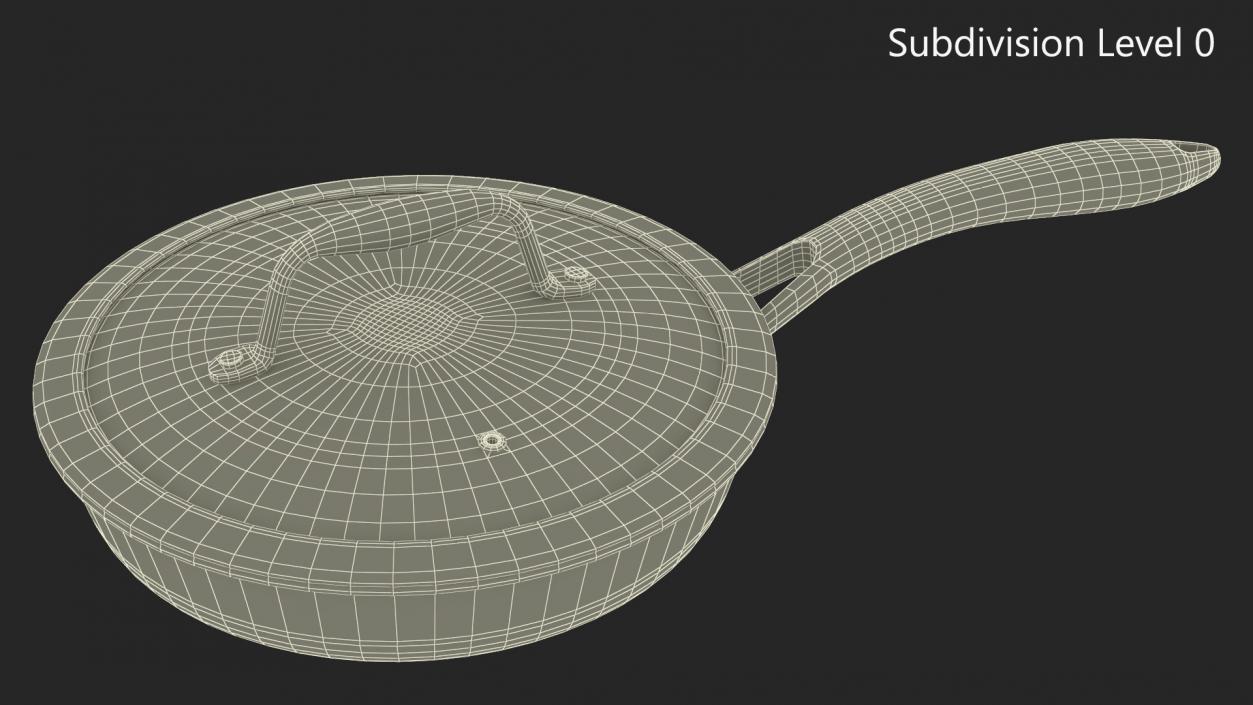 3D HexClad Hybrid Nonstick Pan with Lid 8-inch model