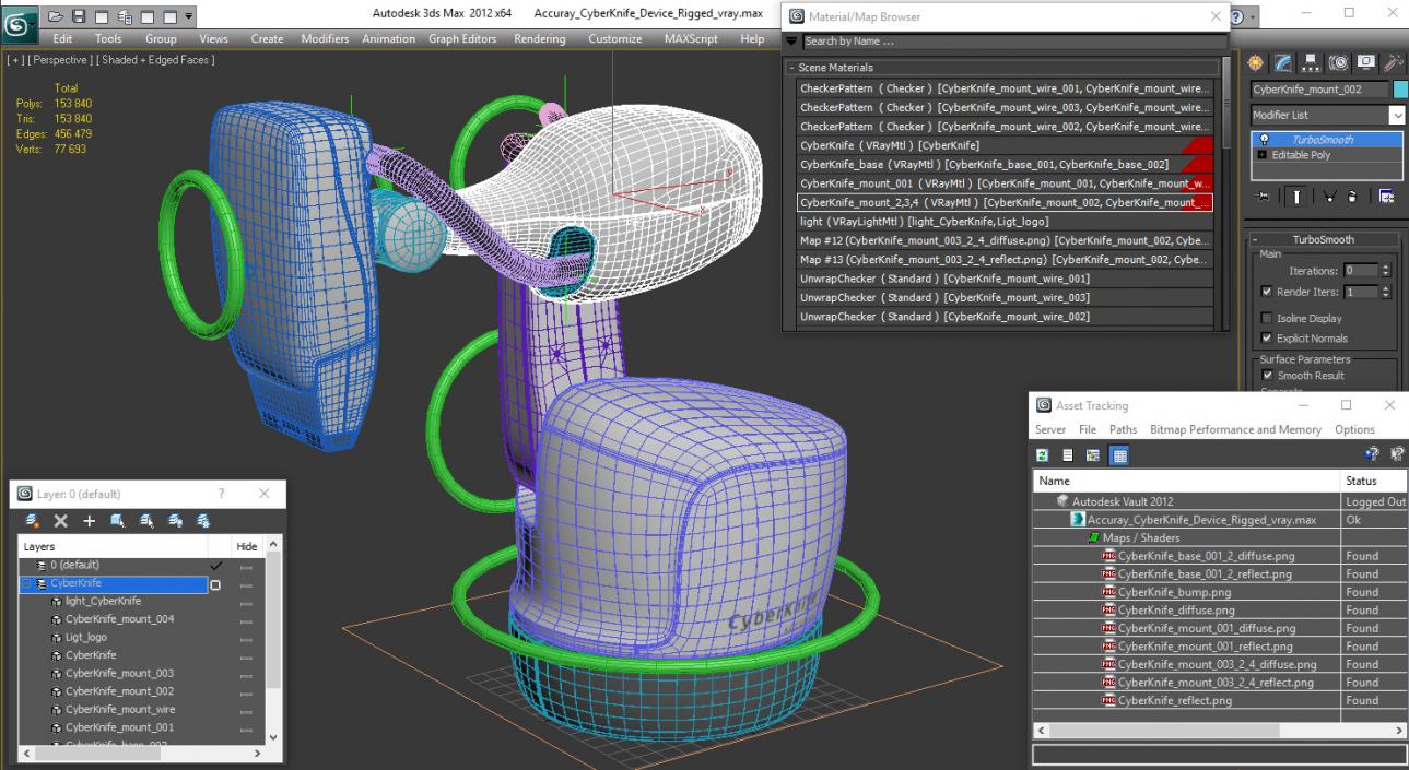 Radiation Therapy Device Accuray CyberKnife Device Rigged 3D