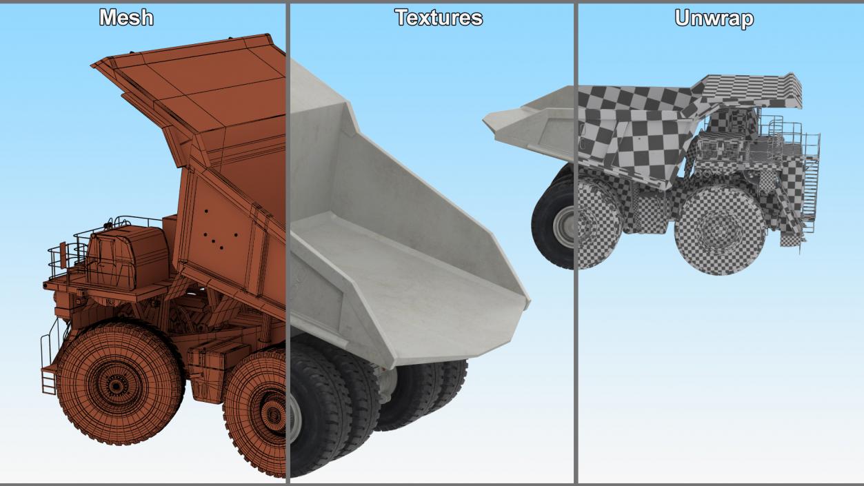 3D model Heavy Duty Mining Dump Truck Rigged