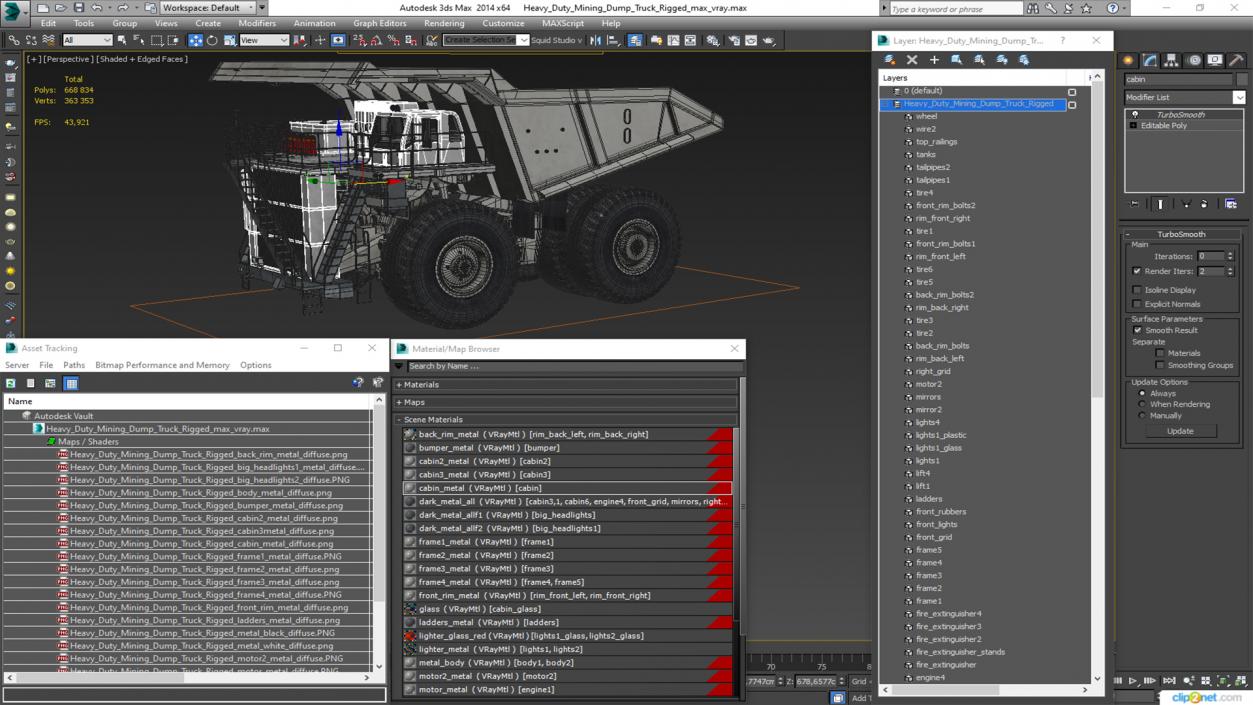 3D model Heavy Duty Mining Dump Truck Rigged