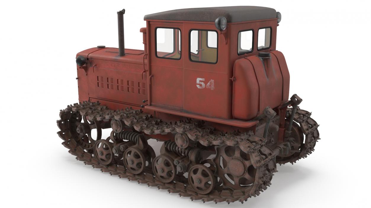 3D Old Soviet Tractor DT54 model