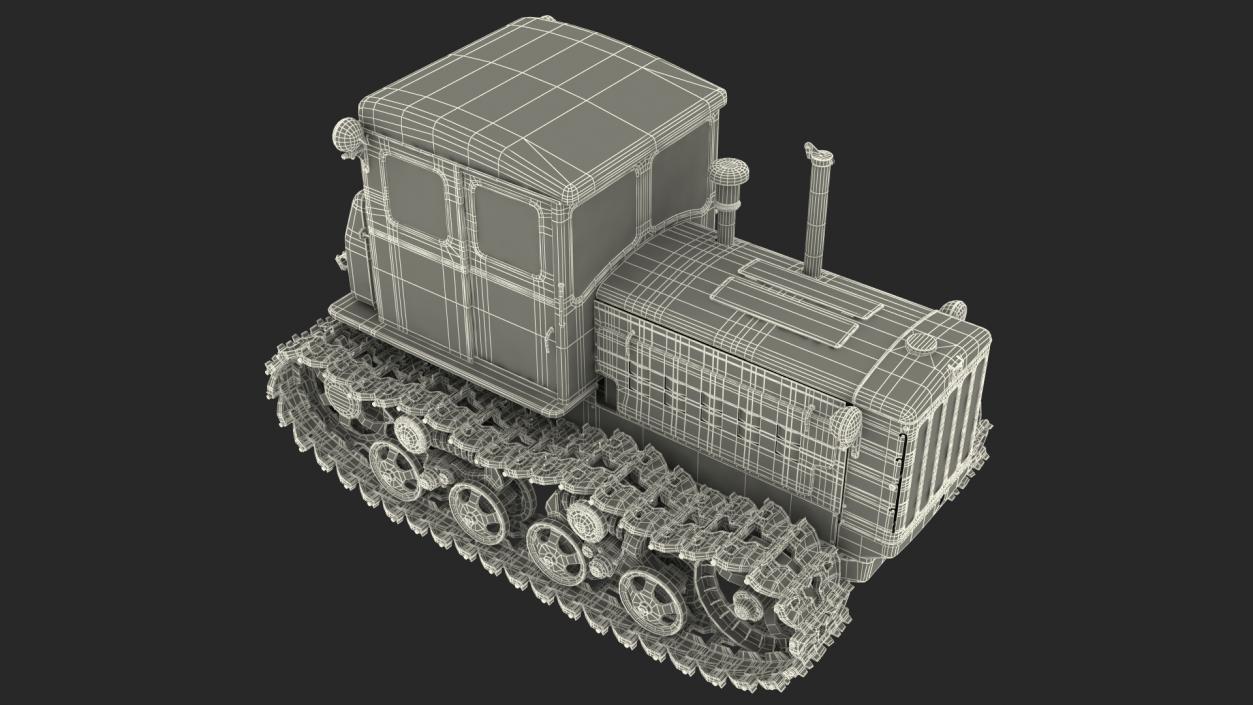 3D Old Soviet Tractor DT54 model