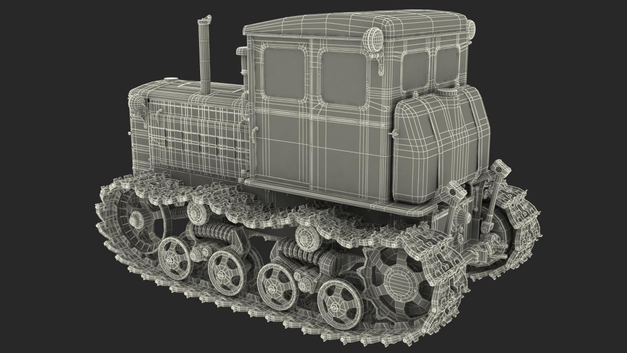 3D Old Soviet Tractor DT54 model