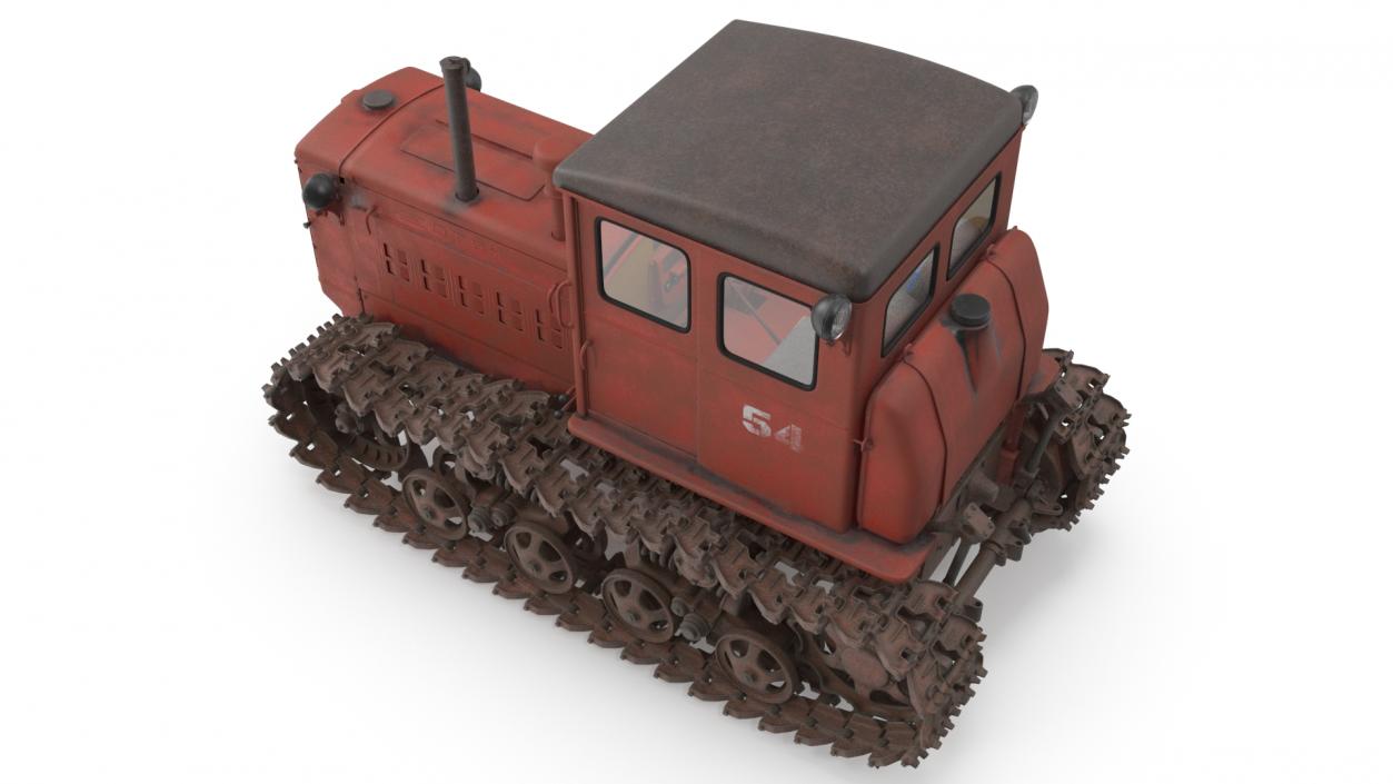 3D Old Soviet Tractor DT54 model