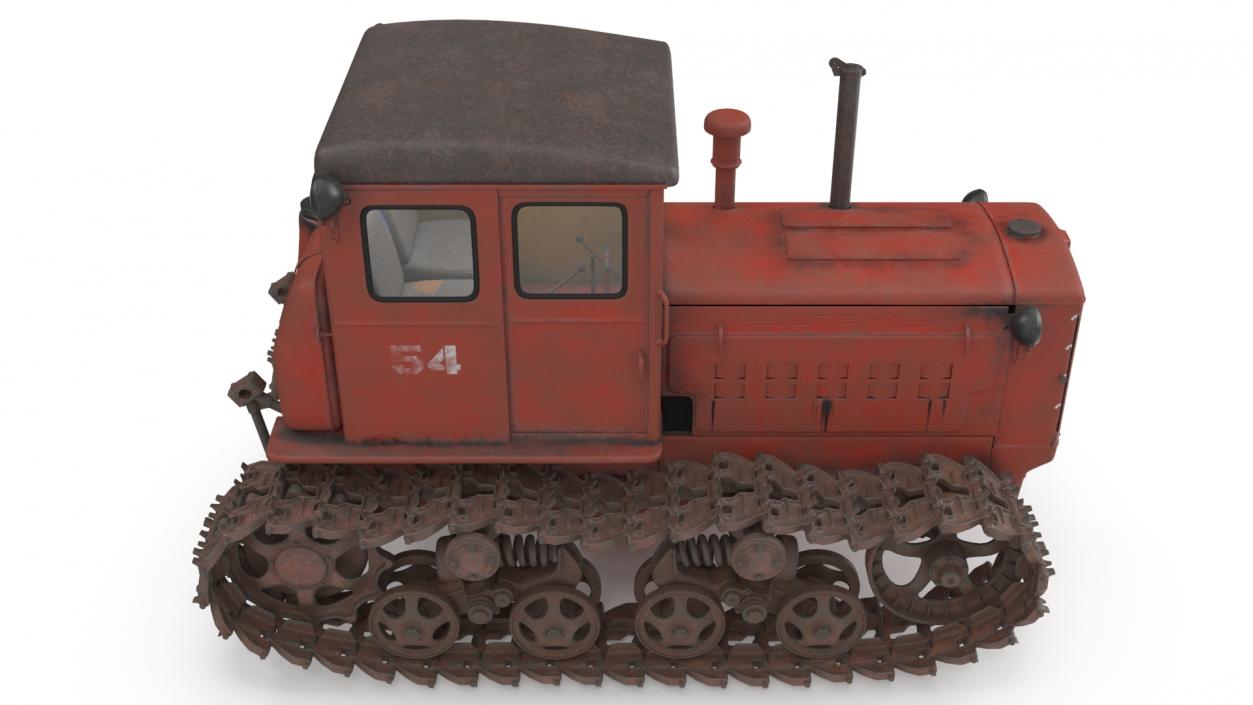 3D Old Soviet Tractor DT54 model