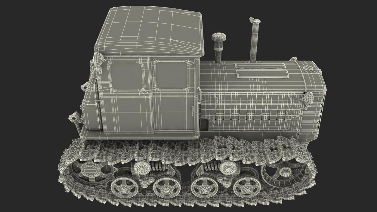 3D Old Soviet Tractor DT54 model