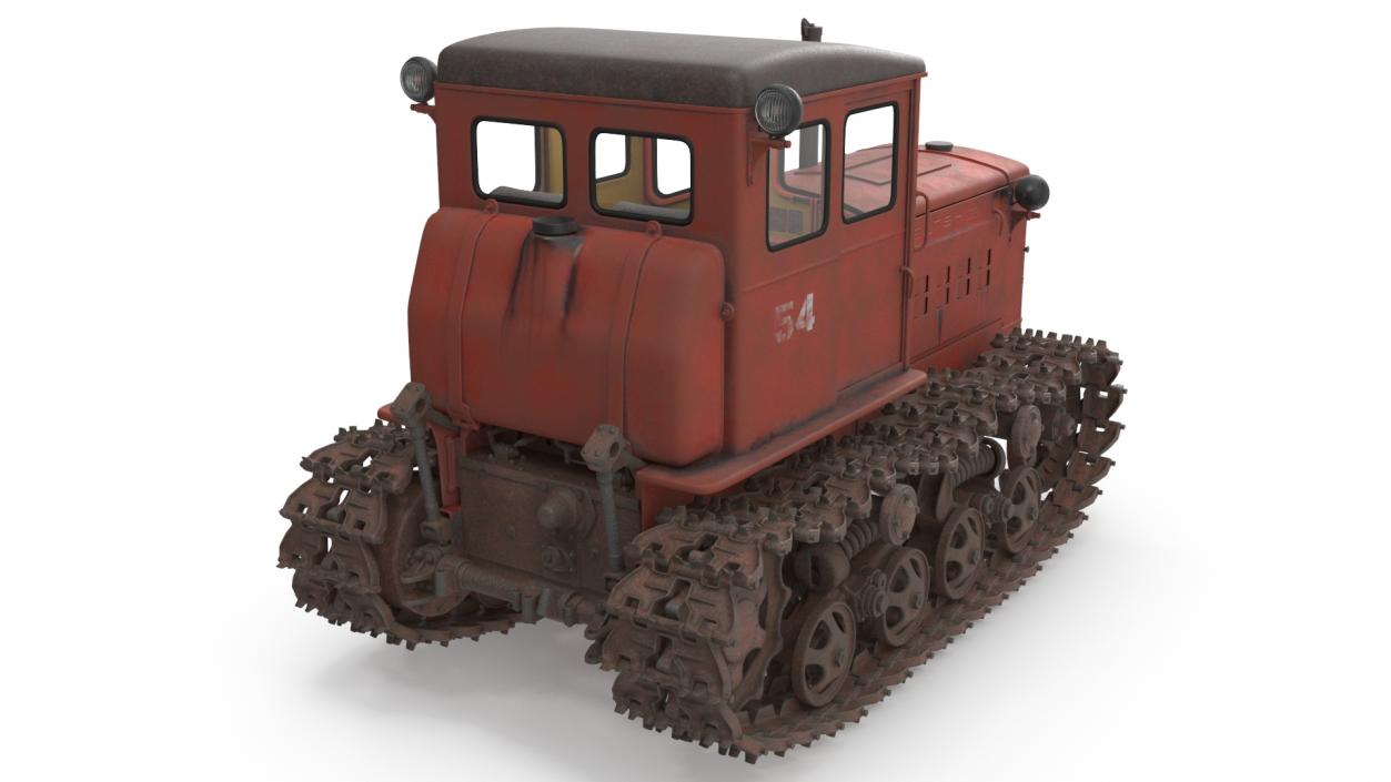 3D Old Soviet Tractor DT54 model