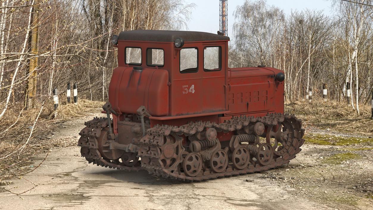 3D Old Soviet Tractor DT54 model