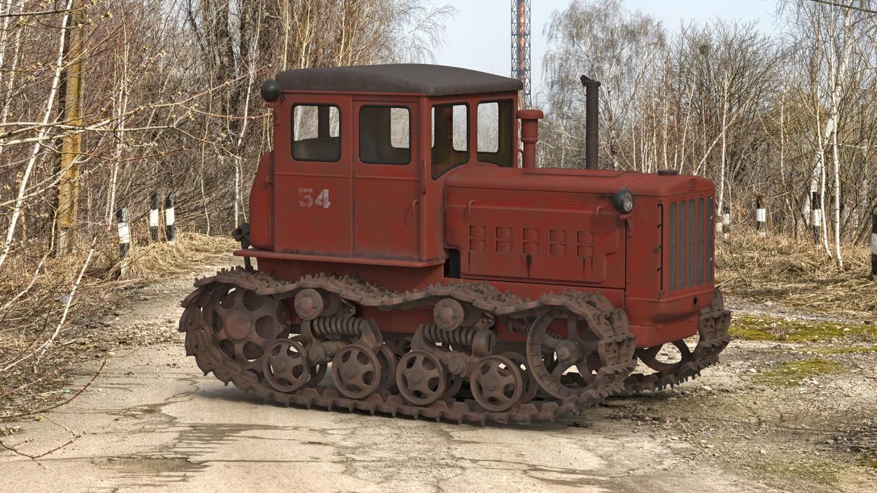 3D Old Soviet Tractor DT54 model