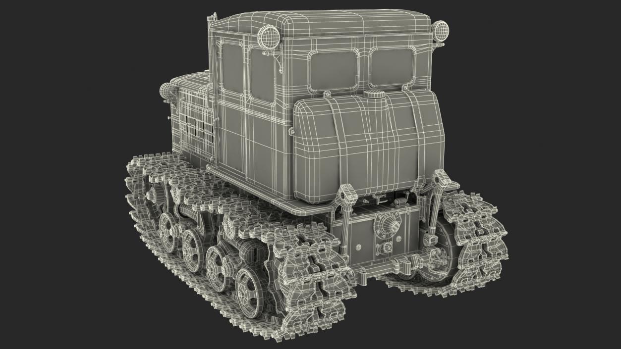 3D Old Soviet Tractor DT54 model