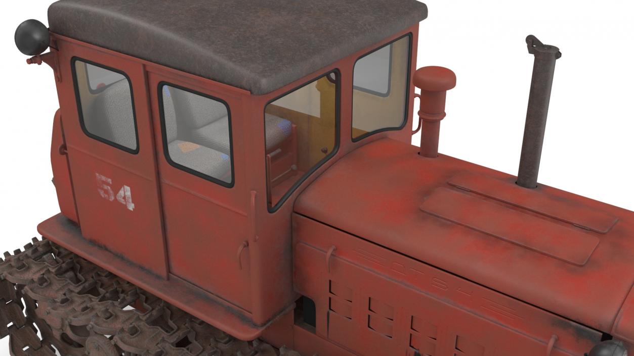 3D Old Soviet Tractor DT54 model